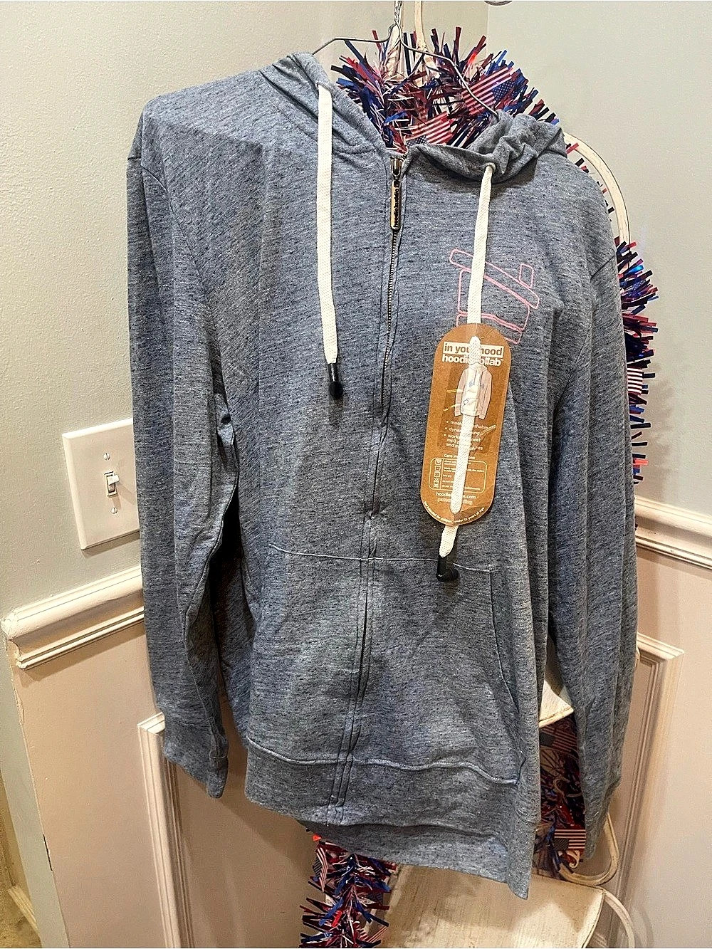 hoodieBuddie Zip-Up Hoodie Gray Size Large NWT